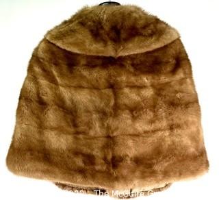 Honey Blonde Mink Fur Capelet or Stole Made by Barbatsuly Furs, Garden City, Long Island