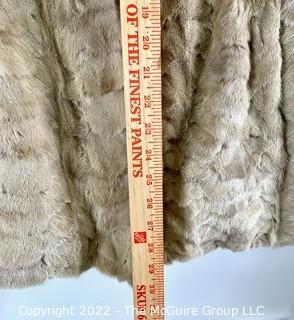 Silver Sculpted Mink Fur Coat Jacket with Shawl Collar Made by Barbatsuly Furs, Garden City, Long Island