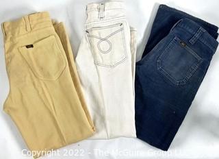 Three (3) Pairs of Vintage 1960's Teen Lee Jeans or Pants. 