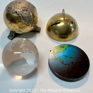 Collection of Desktop Paperweight Globes and Coin Banks