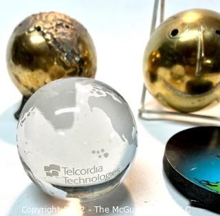 Collection of Desktop Paperweight Globes and Coin Banks