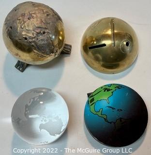 Collection of Desktop Paperweight Globes and Coin Banks