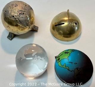 Collection of Desktop Paperweight Globes and Coin Banks