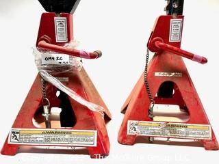 Pair of 6 Ton Model 7-006P Professional Pinned Ratcheting Jack Stands 