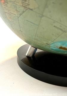 Vintage 1978 National Geographic Globe with Black Lucite Stand