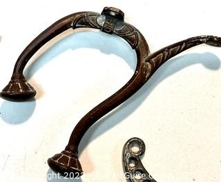 Five (5) Victorian Metal Wall Hooks.