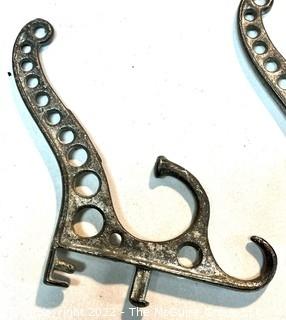 Five (5) Victorian Metal Wall Hooks.