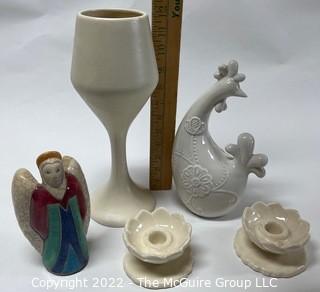 Five (5) Decorative Pottery Items Including Haeger. 