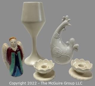 Five (5) Decorative Pottery Items Including Haeger. 