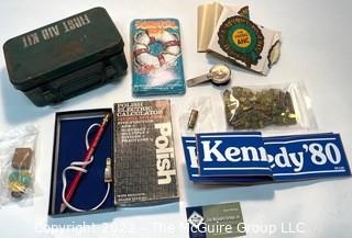 Group of Political Items with First Aid Kit etc. 