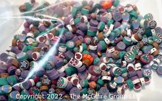 Large Bag of Handmade Polymer Clay Beads in Mixed Shapes and Colors