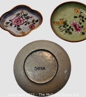 Group of Small Chinese Enamel Painted Pin Dishes