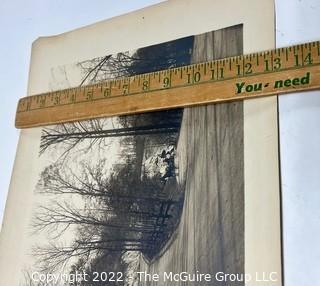 10 1/4 x 13 1/4" 19th C B&W Photo of Rock Creek Park, Washington DC with imprinted seal photographers H.A. Helm & Co.  