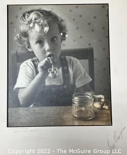 9 1/2 x 11 1/2" (Image Size) Matted B&W Photo titled "I Am Always Blowing Bubbles". Pencil Signed Lower Right Sara Langston. Note on Back says: From the Estate of Former Secretary of State William P. Rogers and Mrs. Adele Langston Rogers.  