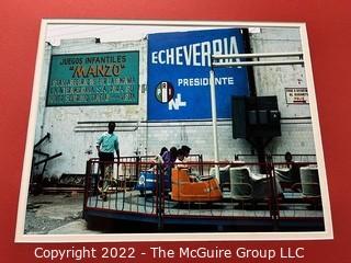 10 1/2 x 13 1/2" (Image Size) Color Photo of Mexican Streetscape circa late 1960's