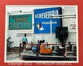 10 1/2 x 13 1/2" (Image Size) Color Photo of Mexican Streetscape circa late 1960's