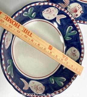 Hand Painted Vietri Ceramic Hand Painted Serving Bowl and Platter