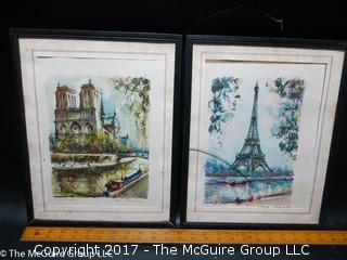 (2) Framed Parisian cityscapes