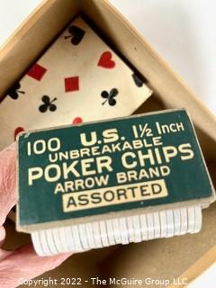 Four (4) Boxes of Poker Chips Wood and Plastic