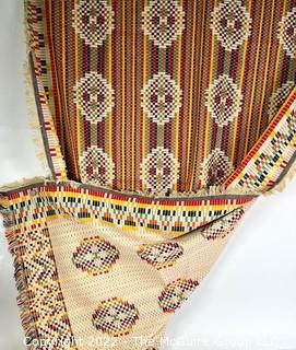 Woven Reversible Cotton Throw in Orange, Red and Yellow. 47" x 68"