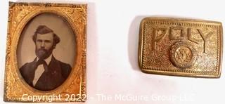 Bakelite Crane Handle, Daguerreotype, Silhouettes Under Convex Frame, Etc