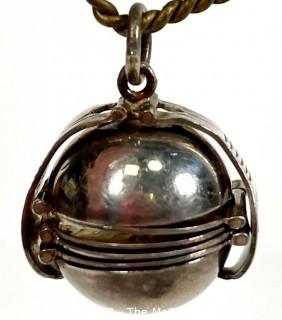 Folding Multi Photo Sterling Silver Ball Locket Pendant