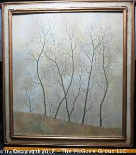 Framed original tempera titled "Bare Trees" by Gustaf Dalstrom