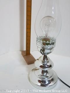 Lantern style electric table lamp