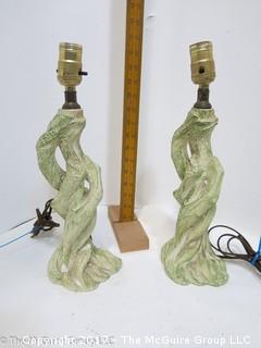 Pair of ceramic table lamps in fair condition