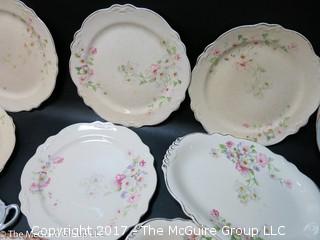 Assortment of collector plates bowls and a candy thermometer 