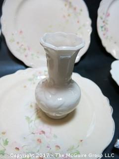 Assortment of collector plates bowls and a candy thermometer 