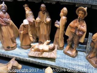 Wood carved creche