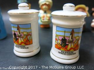 Assortment of salt and pepper sets; including the World Trade Center