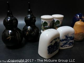 Assorted salt and pepper sets including Ocean City 