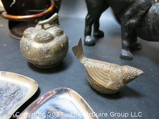 Collection including decorative ceramic plates and cats 