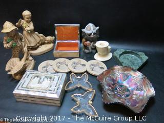 Collection including carnival glass bowl 