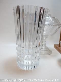 Assorted crystal including (2) covered compotes and a tall vase 