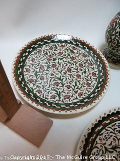 Collection of Vintage Cini Turkish Kutahya Ceramic Wall Plates, Vases, and Trivets