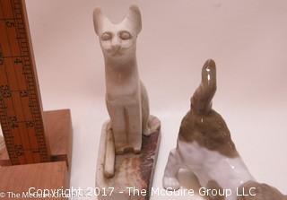 Collection of cat figurines in various media