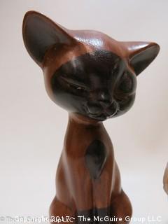 Collection of cat figurines in various media