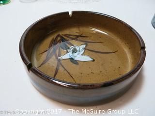 Collection including Spode oval serving tray and set of 6 green to clear stems 