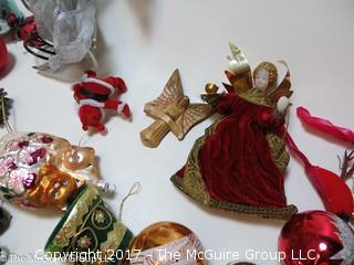 Large collection of M-C Christmas ornaments, stockings, etc. 