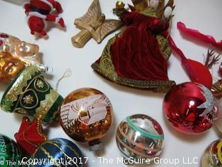 Large collection of M-C Christmas ornaments, stockings, etc. 