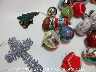 Large collection of M-C Christmas ornaments, stockings, etc. 