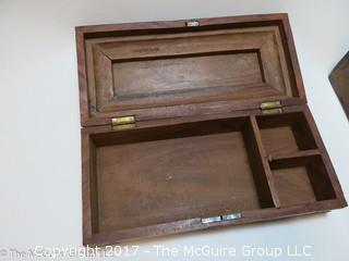 1 wooden keepsake box and 1 jewelry box