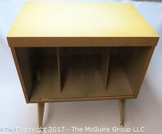 Mid-Century Album stand with glass front sliding doors