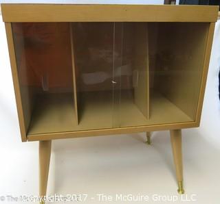 Mid-Century Album stand with glass front sliding doors