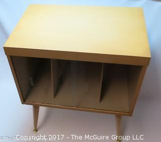 Mid-Century Album stand with glass front sliding doors