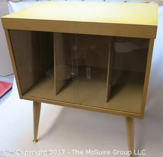 Mid-Century Album stand with glass front sliding doors