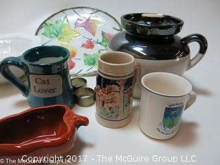 Collection of ceramics, cups, plates and German beer stein 